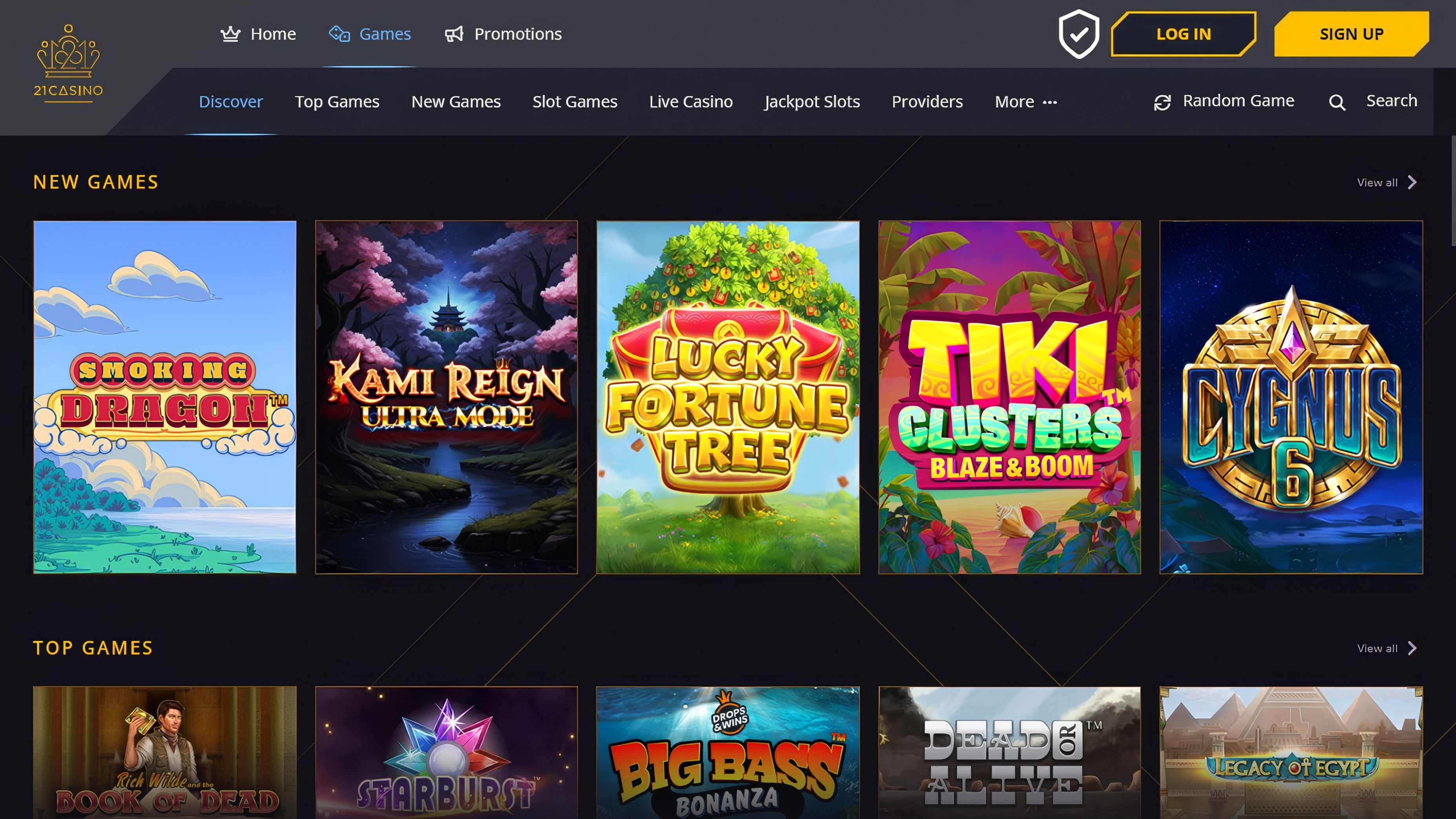 21 Casino desktop screenshot 2